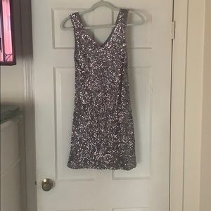 Silver Sequin Cocktail Dress